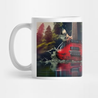 Commercial Guitar Art With Water Splashing In The Forest Mug